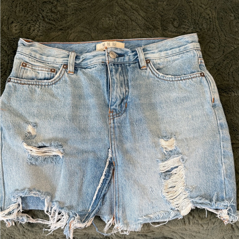 Free People Distressed Denim Women Shorts